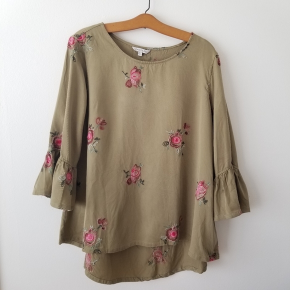 John Mark Green Embroidered Floral Tunic Size Large - Picture 3 of 16